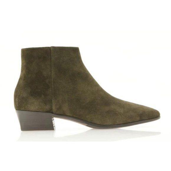 Aquatalia Fire Suede Booties Olive Green - Picture 2 of 12